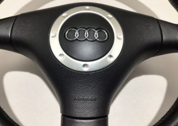 2000-2006 Audi TT Black Leather Steering Wheel W/ Airbag / Manual / T1017 - Image 2