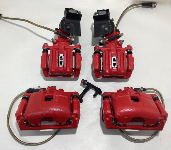 2000-2009 Honda S2000 OEM Brake Calipers w/ Stainless Hoses / Set of 4 / Red / 141K HS003