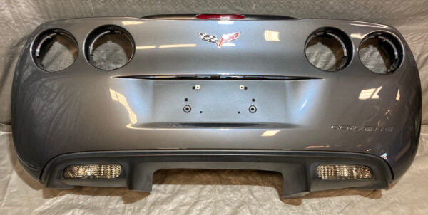 2005-2013 Chevrolet Corvette C6 Rear Bumper Cover Fascia w/ Diffuser Trim Panel / Cyber Gray Metallic C6014
