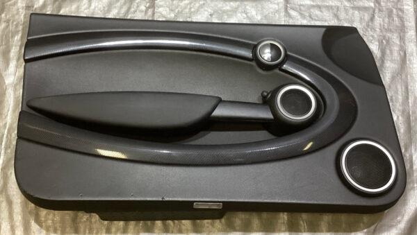 2007-2015 Mini Cooper Interior Door Panels / Pair / Carbon Black / Checkered / R2026 - Image 4