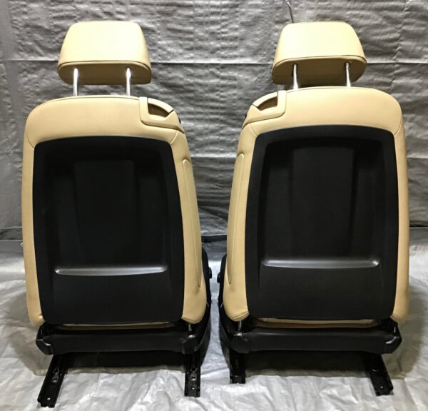 2008-2013 BMW 128i 135i Coupe Sports Seats / Pair / Beige Leather / B1001 - Image 2