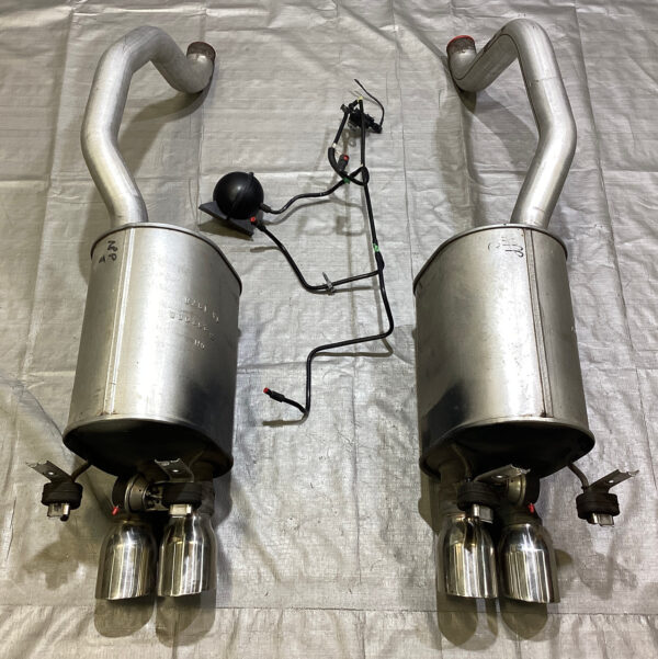 2009-2013 Chevrolet Corvette C6 OEM NPP Valved Exhaust Mufflers w/ Tips / Pair / 58K C6014