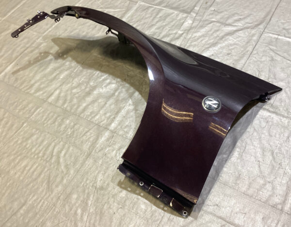 2009-2020 Nissan 370Z Driver Side Fender Panel / Black Cherry Metallic 7Z018 - Image 3