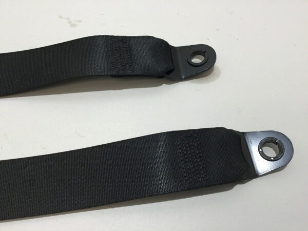 2010-2014 Mini Cooper R55 Clubman Rear Seat Belts / Pair / Black / OEM R2006 - Image 2