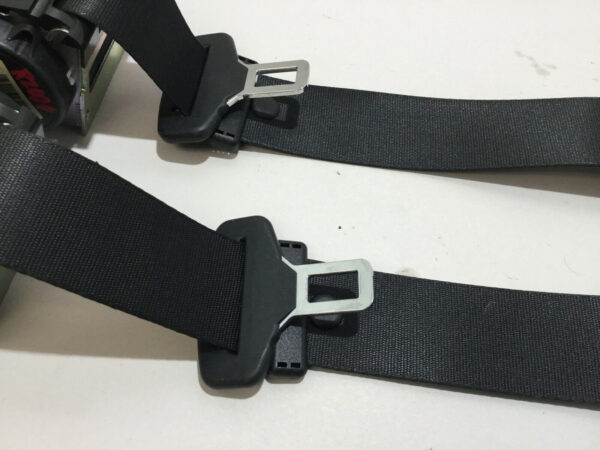 2010-2014 Mini Cooper R55 Clubman Rear Seat Belts / Pair / Black / OEM R2006 - Image 3