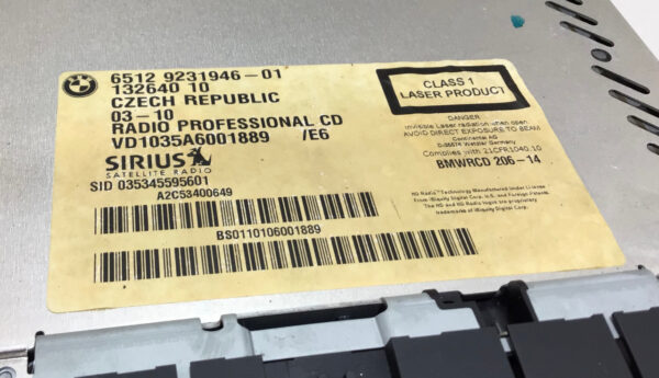 2011 BMW 135i Radio Head Unit / 65129231946 / B1008 - Image 2