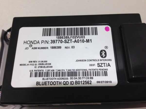 2011 Honda CRZ CR-Z Factory Bluetooth Audio Control Module Unit CZ001 - Image 2
