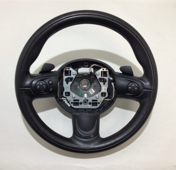 2011-2015 Mini Cooper Steering Wheel / 3 Spoke / Manual / Black Leather / R2015