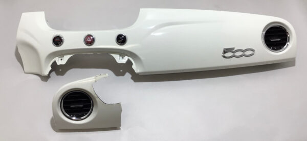 2012-2015 Fiat 500 Abarth OEM Dashboard Trim Panels / Bianco (White) F5016