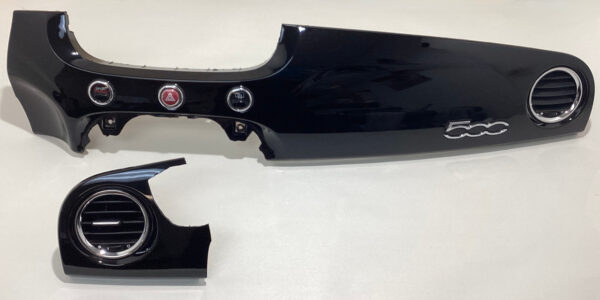 2012-2015 Fiat 500 Abarth OEM Dashboard Trim Panels / Nero Puro F5019