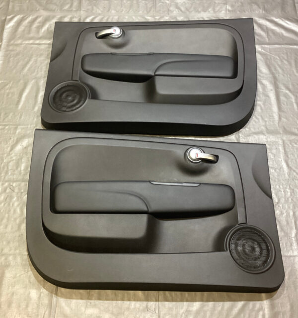 2012-2016 Fiat 500 Abarth Interior Door Panels w/ Black Leatherette / Pair / F5017