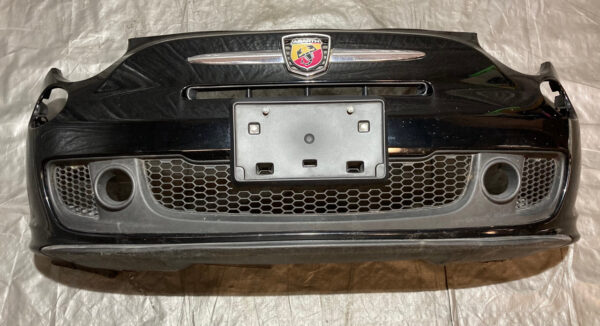 2012-2017 Fiat 500 Abarth Front Bumper Cover w/ Grille / Nero Puro / Straight Black F5018