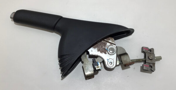 2012-2017 Fiat 500 Abarth Parking Brake Handle Assembly / Black Leather / Red Stitch / F5016