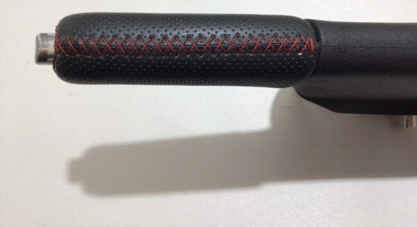 2012-2017 Fiat 500 Abarth Parking Brake Handle Assembly / Black Leather / Red Stitch / F5016 - Image 5