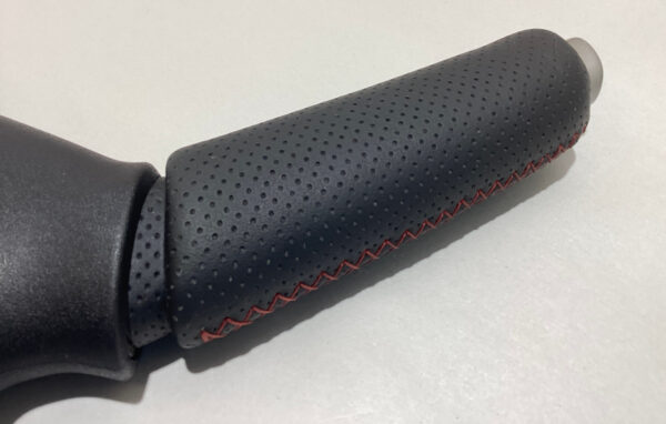 2012-2017 Fiat 500 Abarth Parking Brake Handle Assembly / Black Leather / Red Stitch / F5018 - Image 3