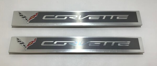 2014-2019 Chevrolet C7 Corvette Stingray Aluminum Door Sill Trims / Pair / C7004