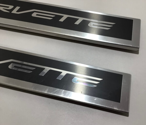 2014-2019 Chevrolet C7 Corvette Stingray Aluminum Door Sill Trims / Pair / C7004 - Image 2