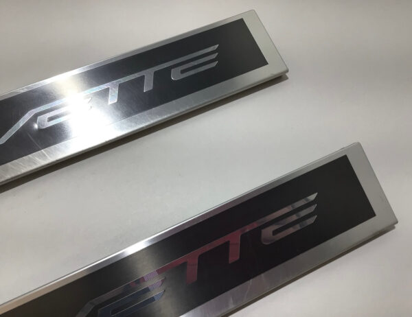 2014-2019 Chevrolet C7 Corvette Stingray Aluminum Door Sill Trims / Pair / C7004 - Image 4