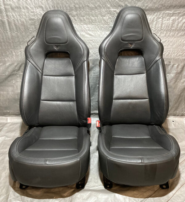 2015-2018 Chevrolet C7 Corvette 2LT Black Mulan Leather GT Bucket Seats / Pair / C7005