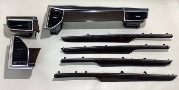 2015-2018 Porsche Macan Dark Walnut Wood Interior Dashboard / Door Trim Panel Set / PM004