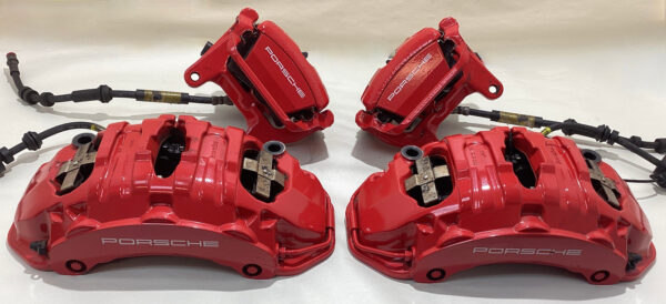 2015-2018 Porsche Macan Turbo Brembo Brake Calipers / Set of 4 / Red / 117K PM004