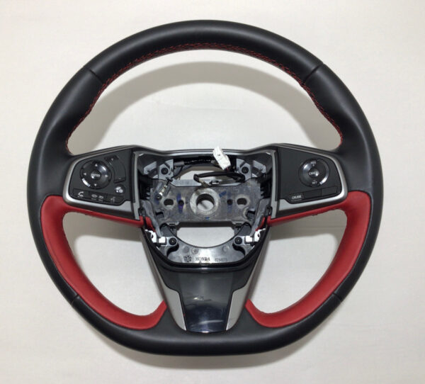 2017-2019 FK8 Honda Civic Type R Black / Red Leather Steering Wheel w/ Controls / TR102
