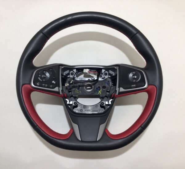 2017-2019 Honda Civic Type R FK8 Black / Red Leather Steering Wheel w/ Trim / TR101