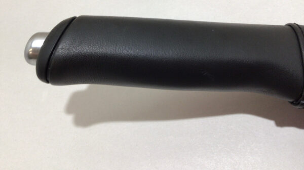 2017-2020 Fiat 124 Spider Black Leather Parking Brake Handle / Saddle Brown / FD016 - Image 4