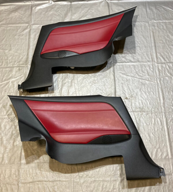 2017-2020 Infiniti Q60 Monaco Red Leather Interior Rear Quarter Panels / Pair / IQ604