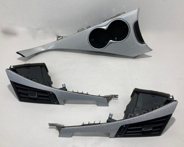 2017-2022 Infiniti Q60 Interior Dashboard Console Trim Set / Silver Optic Fiber / IQ604