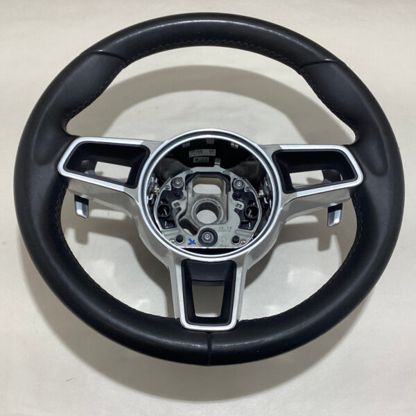 2017-2023 Porsche 718 Boxster Cayman Black Leather Steering Wheel w/ PDK Shifters / BC301