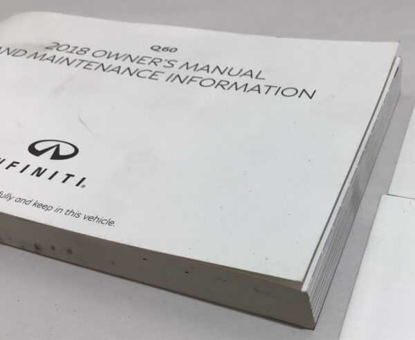 2018 Infiniti Q60 2.0T Luxe Owner's Manual w/ Case / IQ602 - Image 4