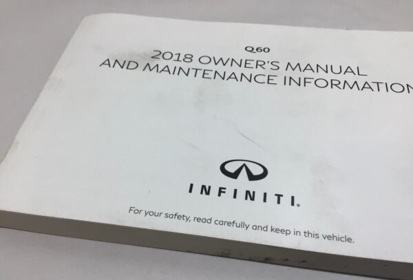 2018 Infiniti Q60 2.0T Luxe Owner's Manual w/ Case / IQ602 - Image 5