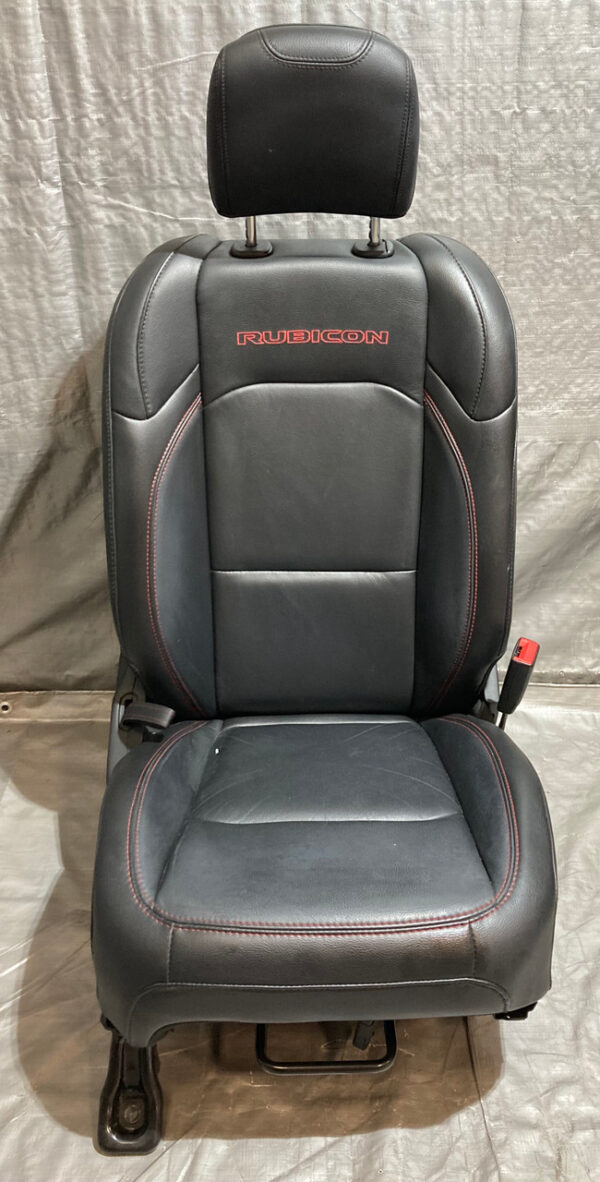 2018-2023 Jeep Wrangler JL Unlimited 4DR Rubicon Black Leather Front Seats / Red Stitching / Pair / JL008 - Image 5