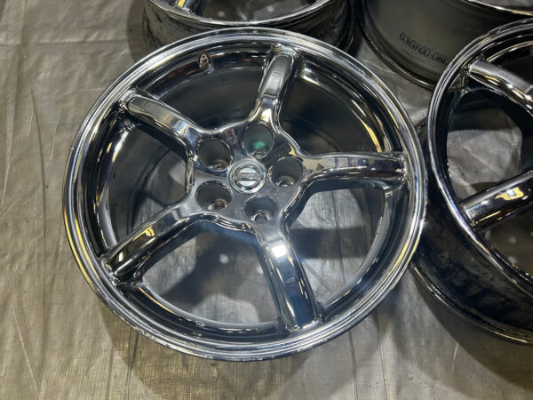 *DAMAGE* 2003-2008 Nissan 350Z OEM 18x8" Chrome 5 Spoke Wheels Rims / Set of 4 / 5Z016 - Image 2