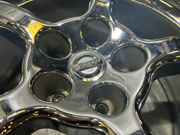 *DAMAGE* 2003-2008 Nissan 350Z OEM 18x8" Chrome 5 Spoke Wheels Rims / Set of 4 / 5Z016 - Image 5