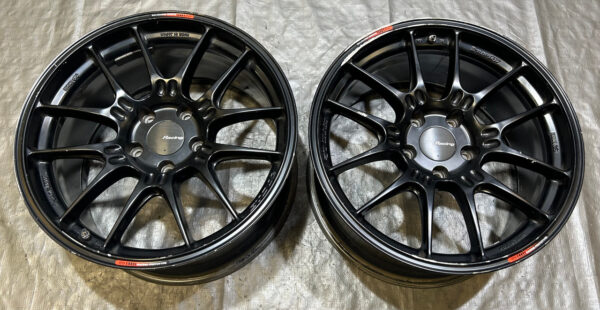 Pair of 18x9.5" Enkei Racing GTC02 Wheels Rims / DAMAGE / TR103